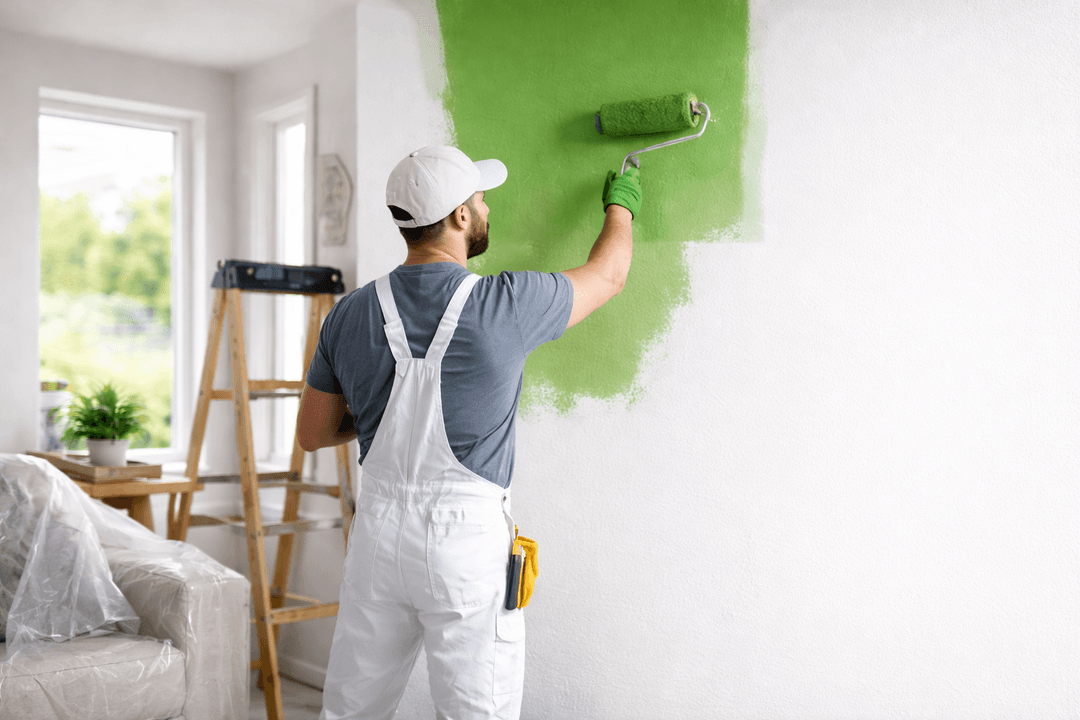 Professional painter at work